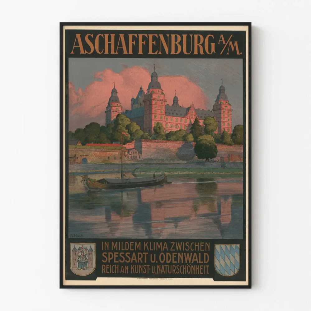 Juliste Aschaffenburg am Main Château et Rivière