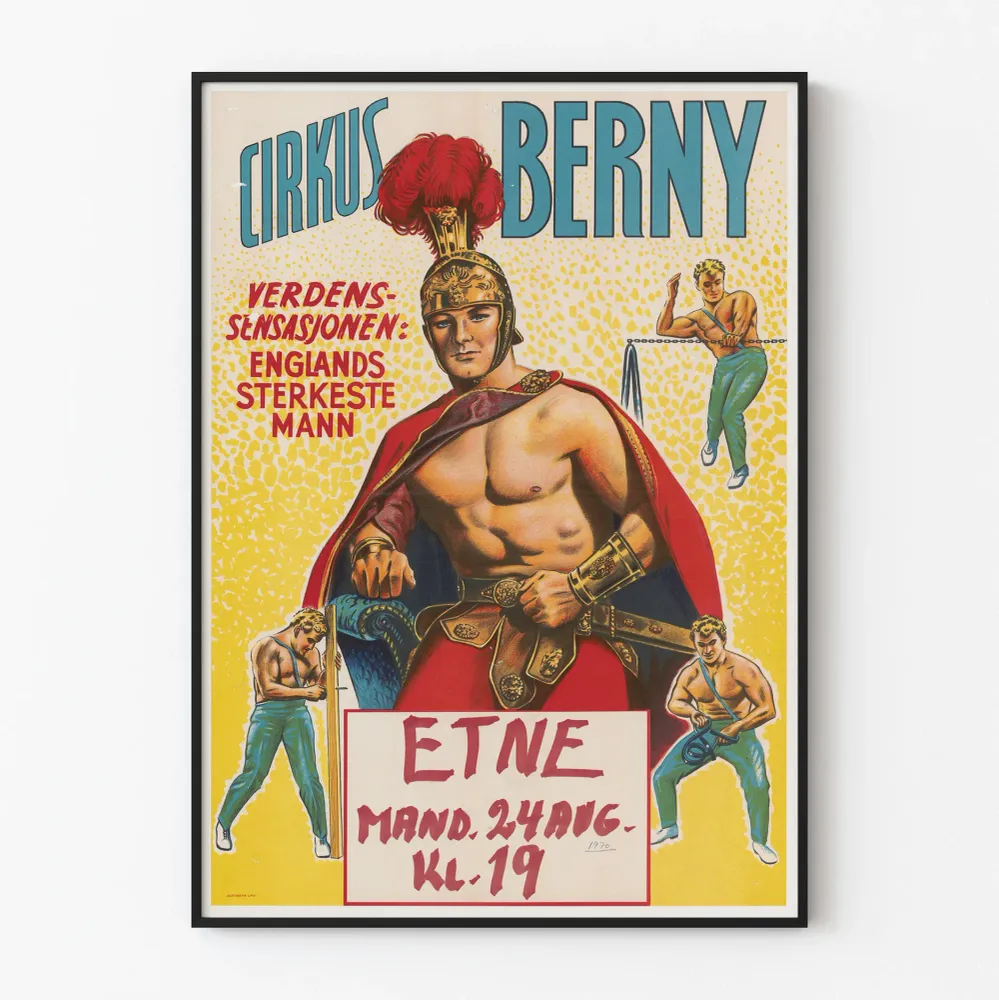 Juliste Cirkus Berny - Englannin vahvin mies, 1970
