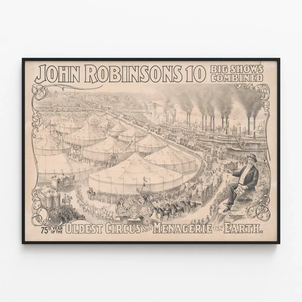 Juliste Cirque John Robinson - 75-vuotisjuhla vanhimmalle sirkukselle ja eläintarhalle