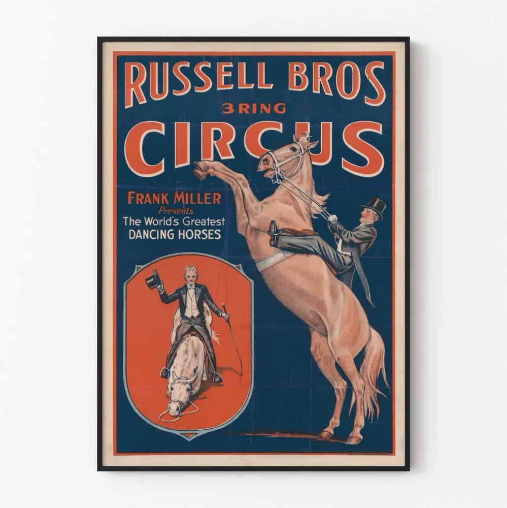 Juliste Cirque Russell Bros - Parhaat tanssivat hevoset