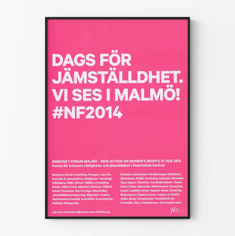 Juliste Dags För Jämställdhet Malmö 2014 - Poster Feministe Rose