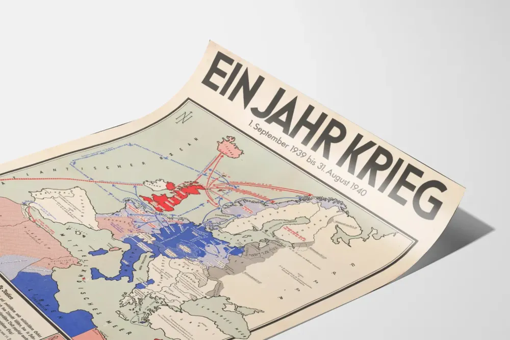 Juliste Euroopan historian kartasta sodassa 1939–1940