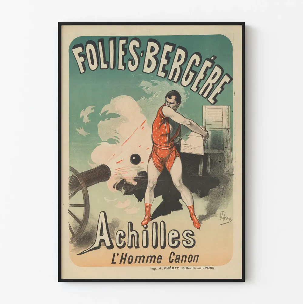Juliste Folies Bergère Achilles L'Homme Canon vintage