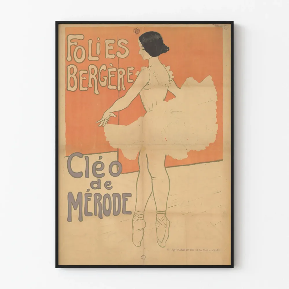 Juliste Folies Bergère Cléo de Mérode klassinen tanssija