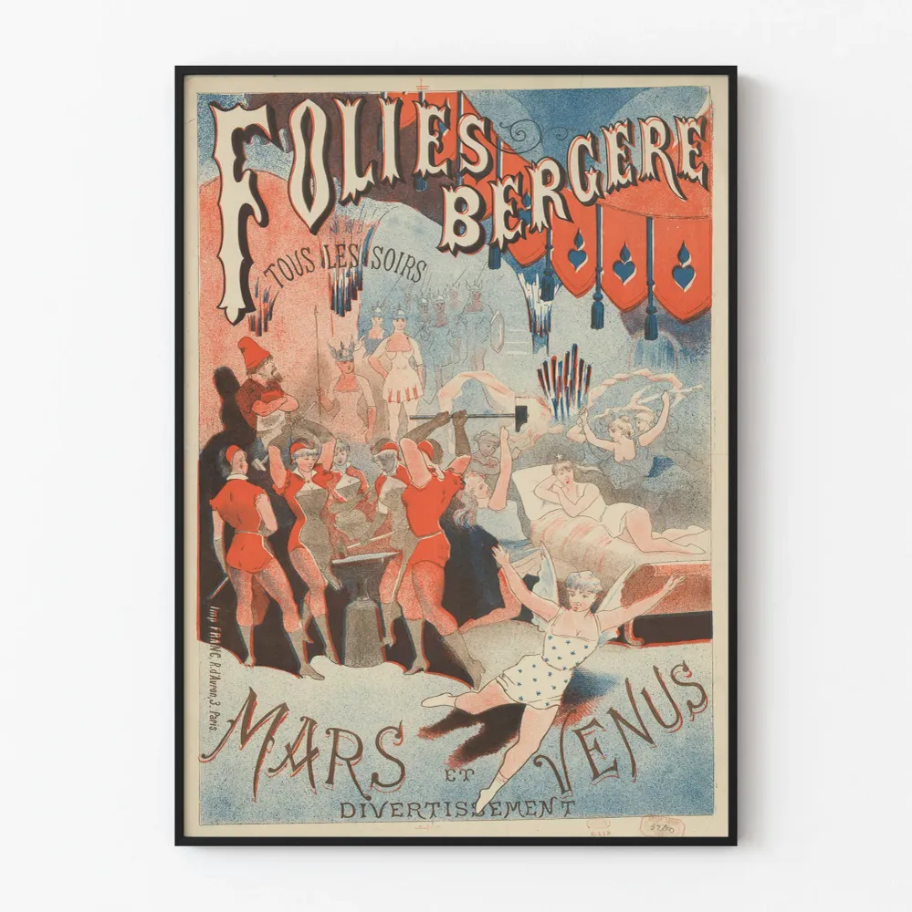 Juliste Folies Bergère Mars et Vénus - Vintage-seinäkoristelu