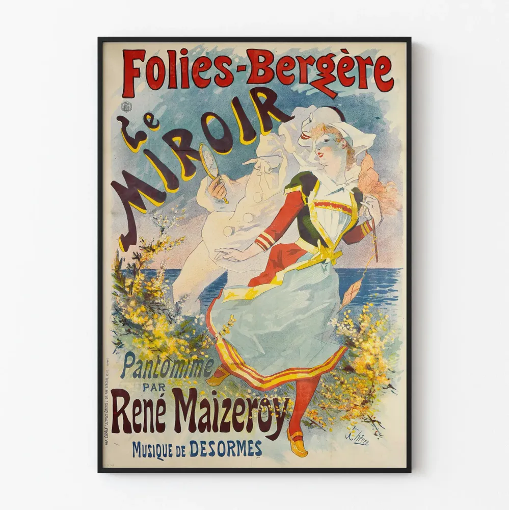 Juliste Folies Bergère Le Miroir - Seinän koristelu vintage-teatteri