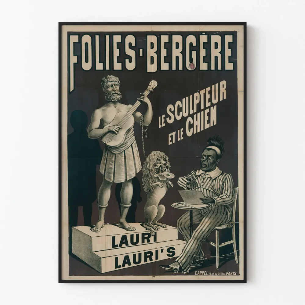 Juliste Folies Bergère Le Sculpteur et le Chien Lauri Lauri'n