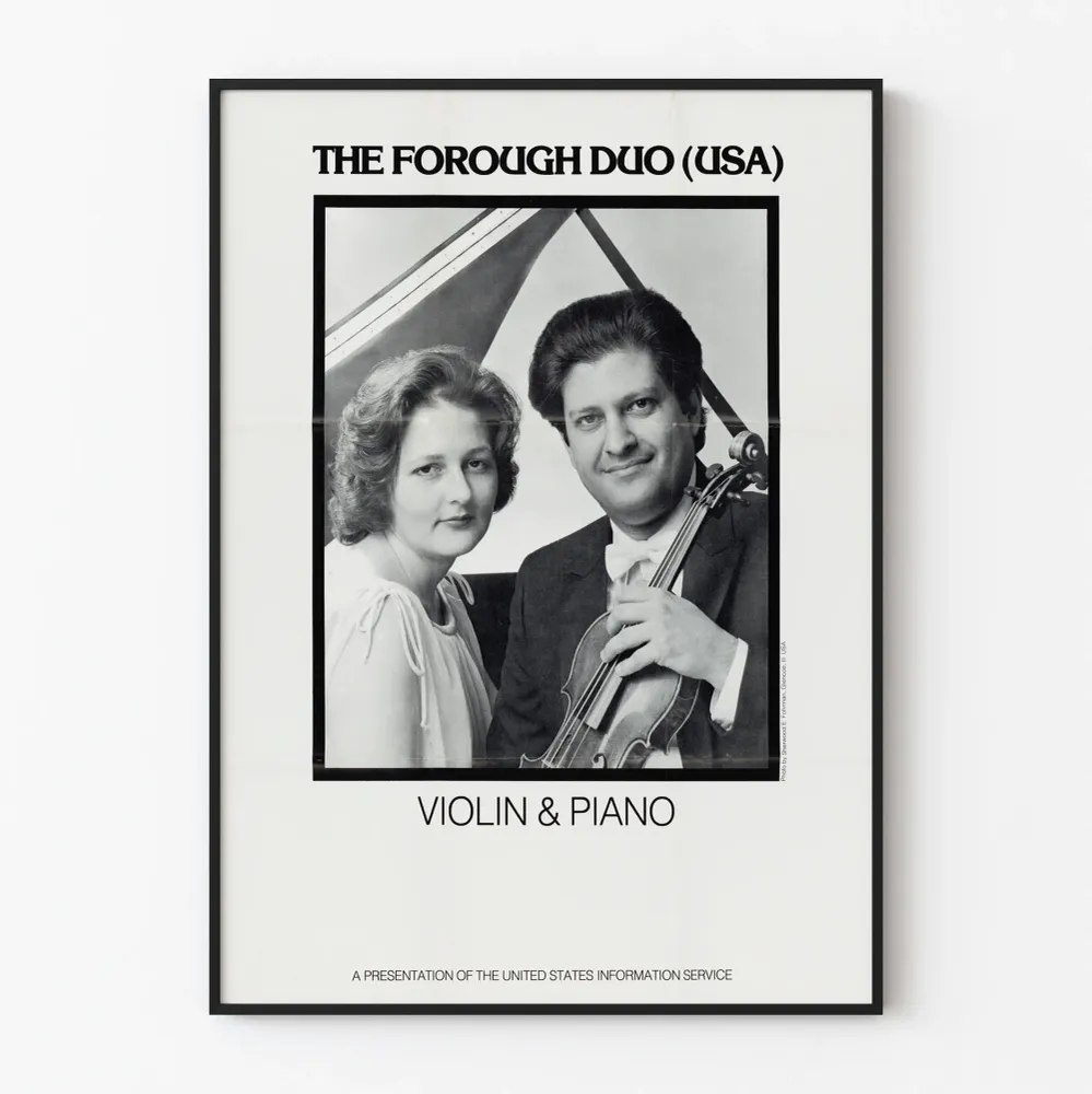 Juliste Forough Duo USA Viulu ja piano - Musikaalinen seinäkoriste vintage