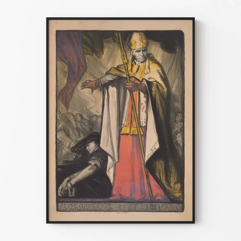 Juliste Kardinaali Mercier suojelee Belgiaa