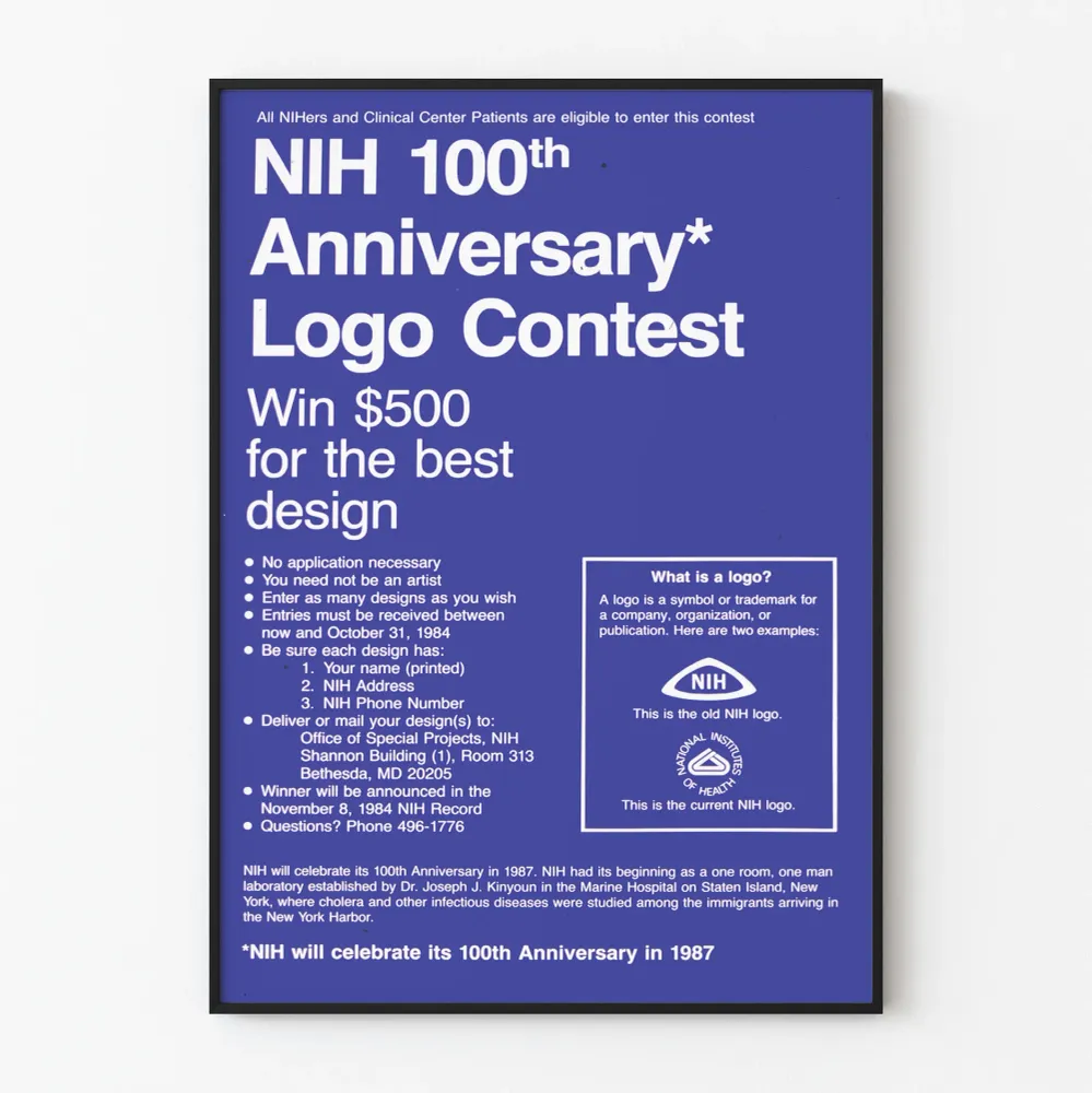 Juliste kilpailun logo NIH:n 100-vuotisjuhlaan