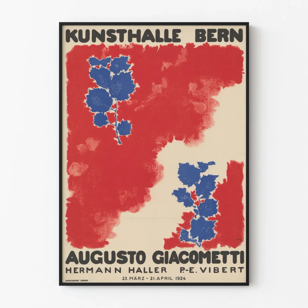 Juliste Kunsthalle Bern - Näyttely Augusto Giacometti, Hermann Haller, P-E Vibert 1924