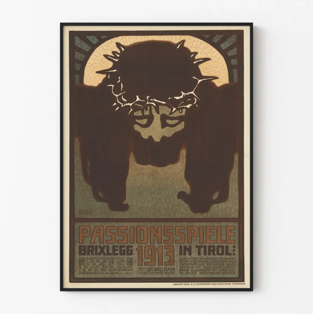 Juliste Passionsspiele Brixlegg 1913 Tyrolissa - Vintage-seinäkoriste
