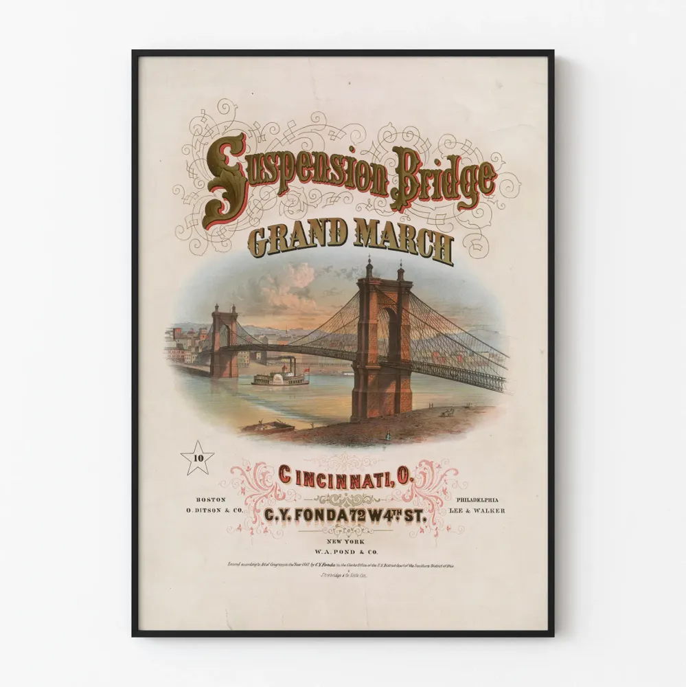 Juliste Silta Yli Suuren Marssin - Vintage-seinäkoriste