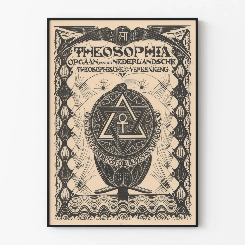 Juliste Theosophia vintage seinäkoriste okkultistinen