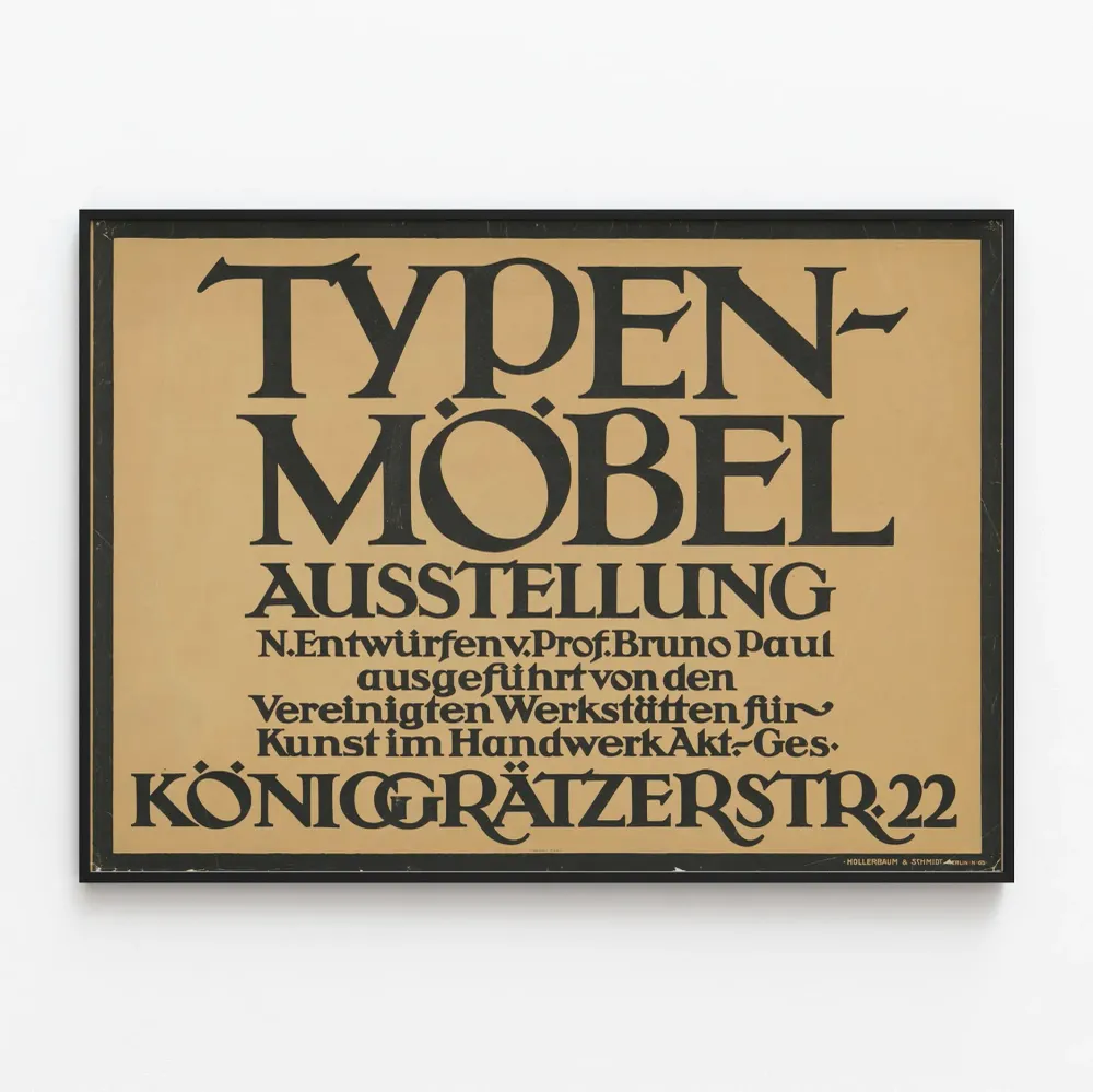 Juliste Typen Möbel Ausstellung - vintage-tyylinen typografinen seinäkoristejuliste