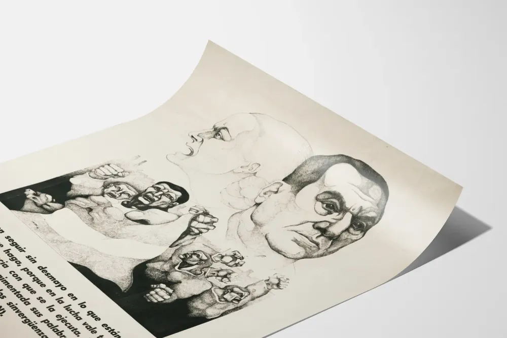 Juliste TYPOGRAPHIQUE Fédération Gráfica Bonaerense 1973 lainauksella Juan Perónilta