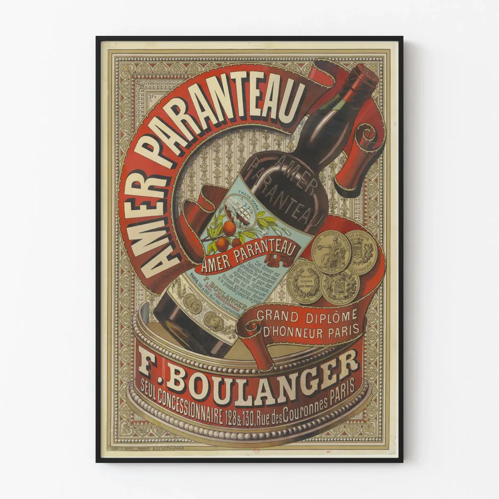 Juliste vintage Amer Paranteau F. Boulanger Pariisi seinäkoristelu