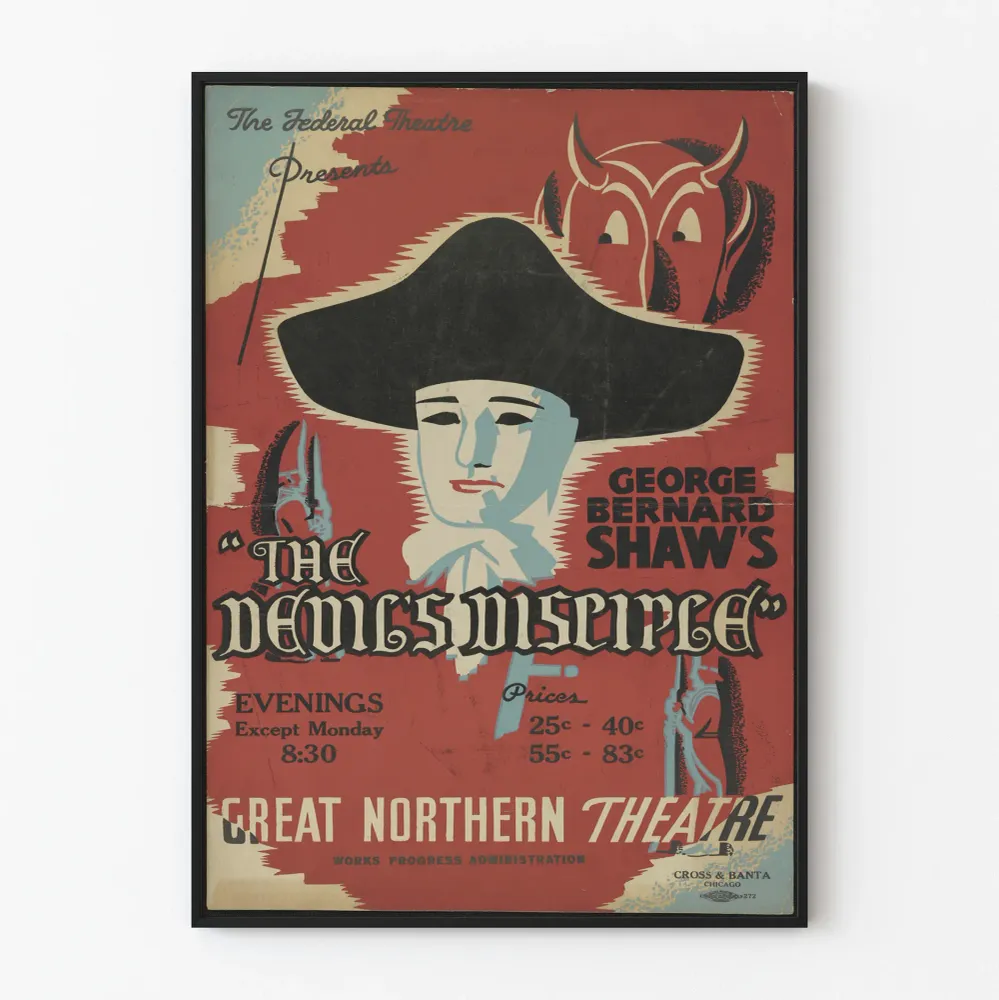 Juliste vintage Devil's Disciple de George Bernard Shaw