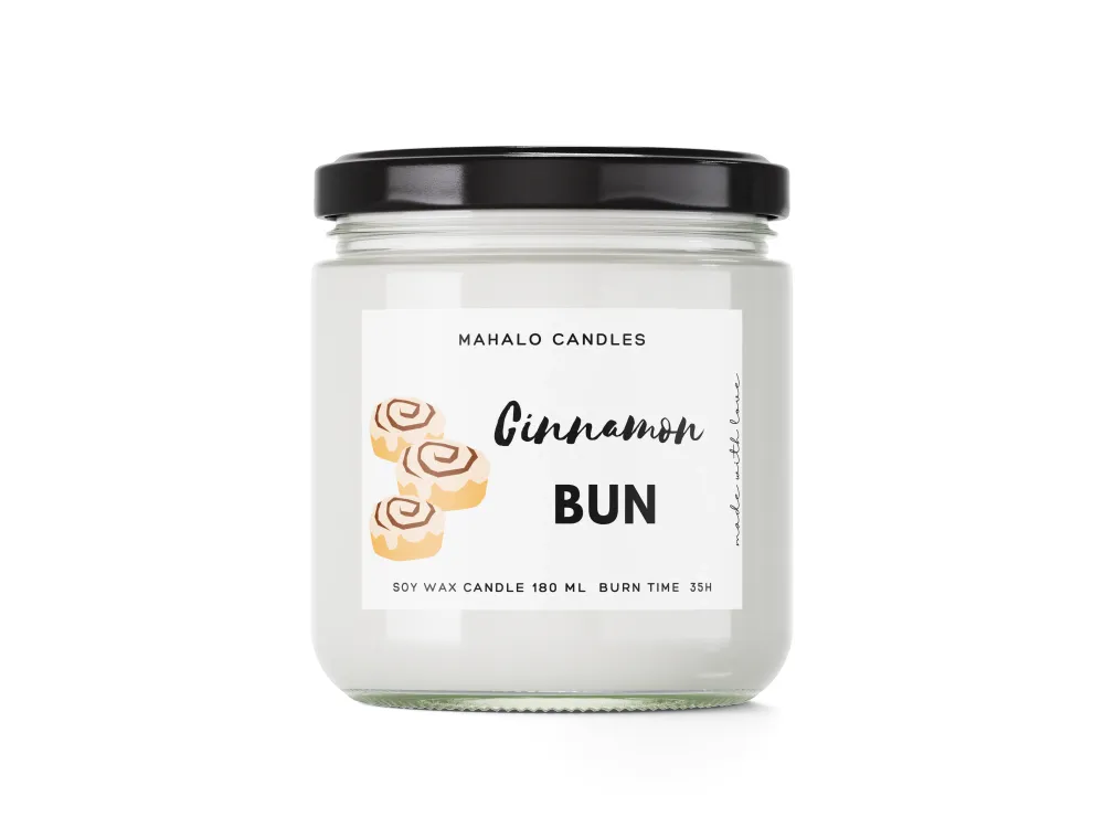 KANELIPULLA Soijakynttilä 180 ml käsintehty MahaloCandles