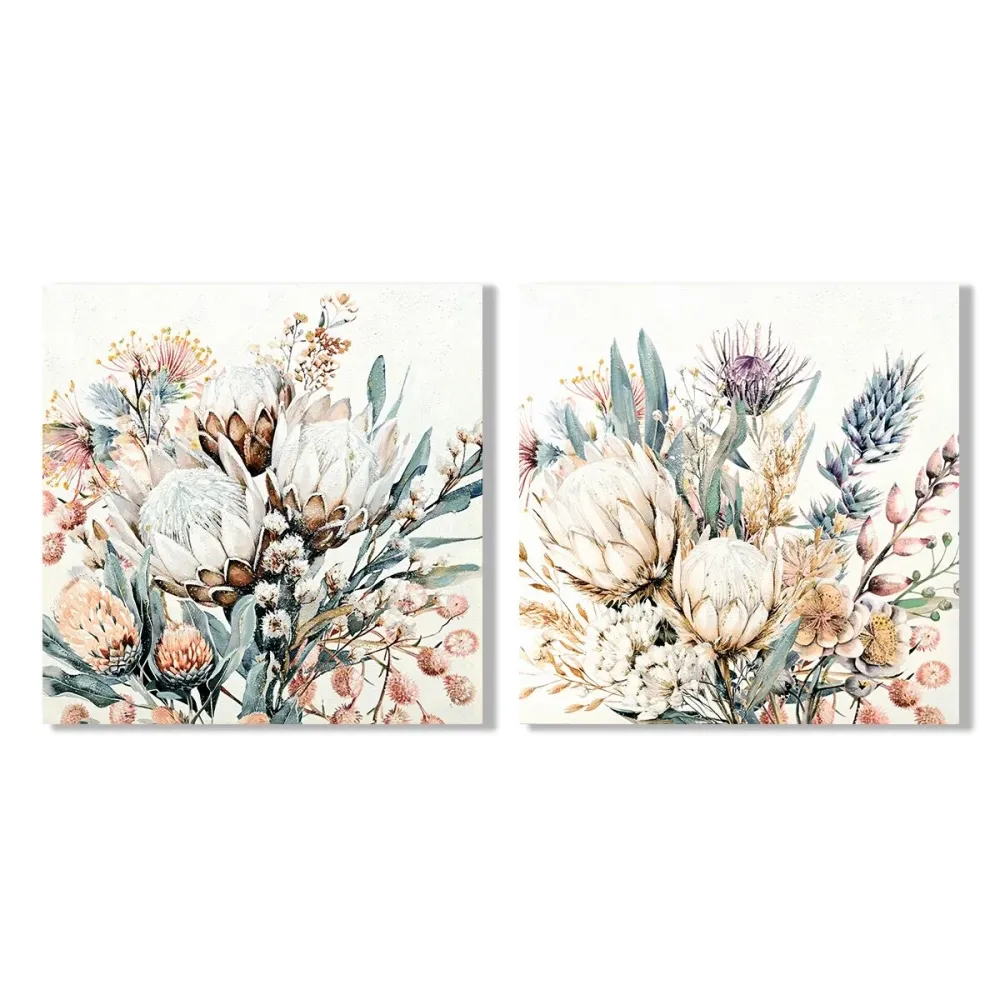 Kangas Home ESPRIT Gėlės Shabby Chic 80 x 3 x 80 cm (2 osaa)