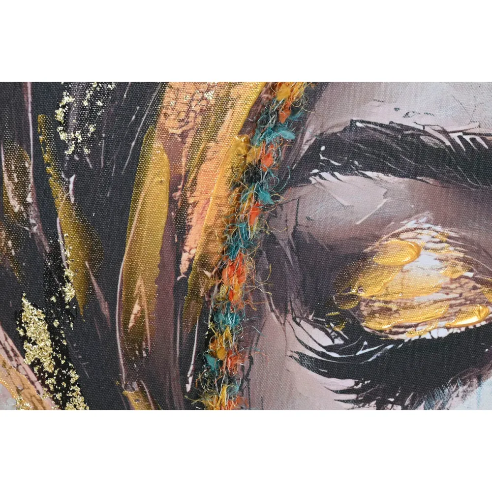 Kangas Home ESPRIT Ruskea Kullattu Siirtomaatyylinen Afrikkalainen nainen 90 x 3 x 120 cm (2 osaa)