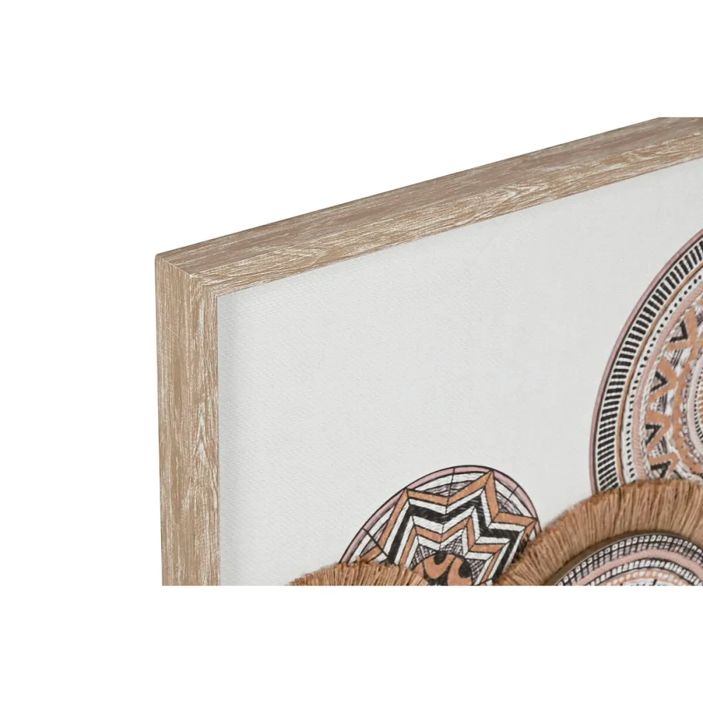 Kangas Home ESPRIT Valkoinen Luonnollinen Boho 70 x 3 x 50 cm (2 osaa)