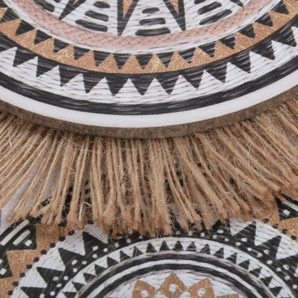 Kangas Home ESPRIT Valkoinen Luonnollinen Boho 70 x 3 x 50 cm (2 osaa)