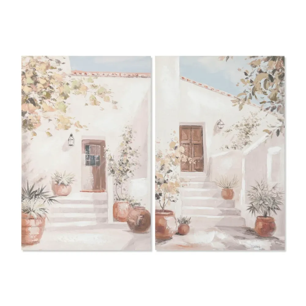 Kangas Home ESPRIT Valkoinen Vihreä Kaupunki Cottage 60 x 3,5 x 90 cm (2 osaa)