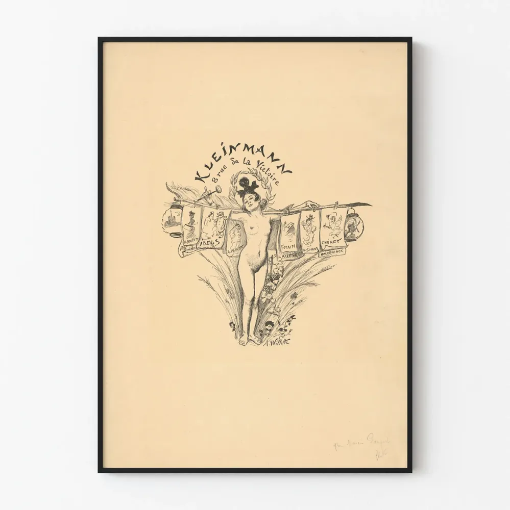 Kleinmannin vintage-taiteellinen juliste, Rue de la Victoire 8