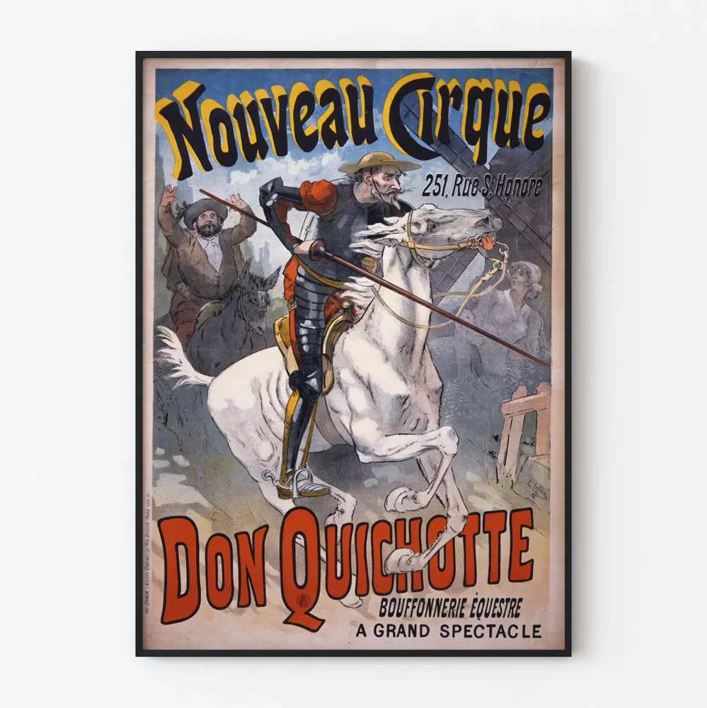 koristeellinen juliste Don Quijote Ratsastajateatteri vintage
