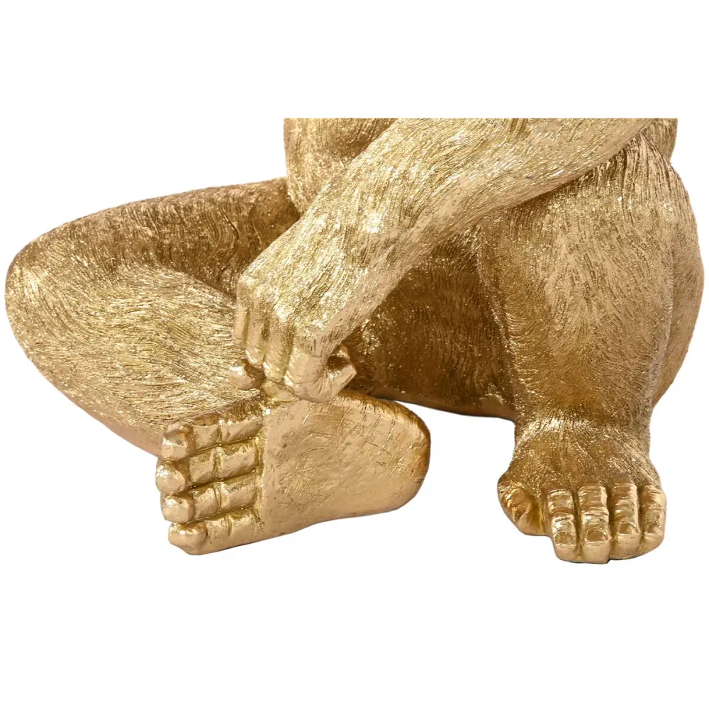Koristehahmo Home ESPRIT Kullattu Gorilla 44 X 38 X 61,5 CM