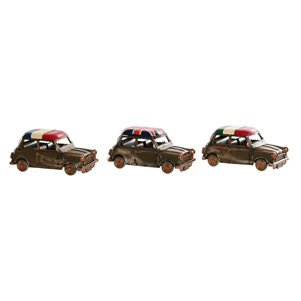 Koristehahmo Home ESPRIT Kullattu Hopeinen Auto Vintage 17 x 9 x 8 cm (3 osaa)