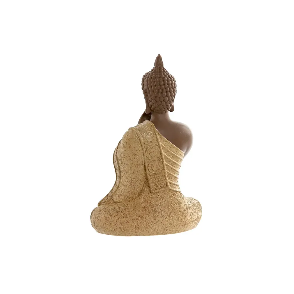 Koristehahmo Home ESPRIT Oranssi Koralli Lime väri Hartsi Buddha Itämainen 9 x 6 x 13 cm (3 osaa)