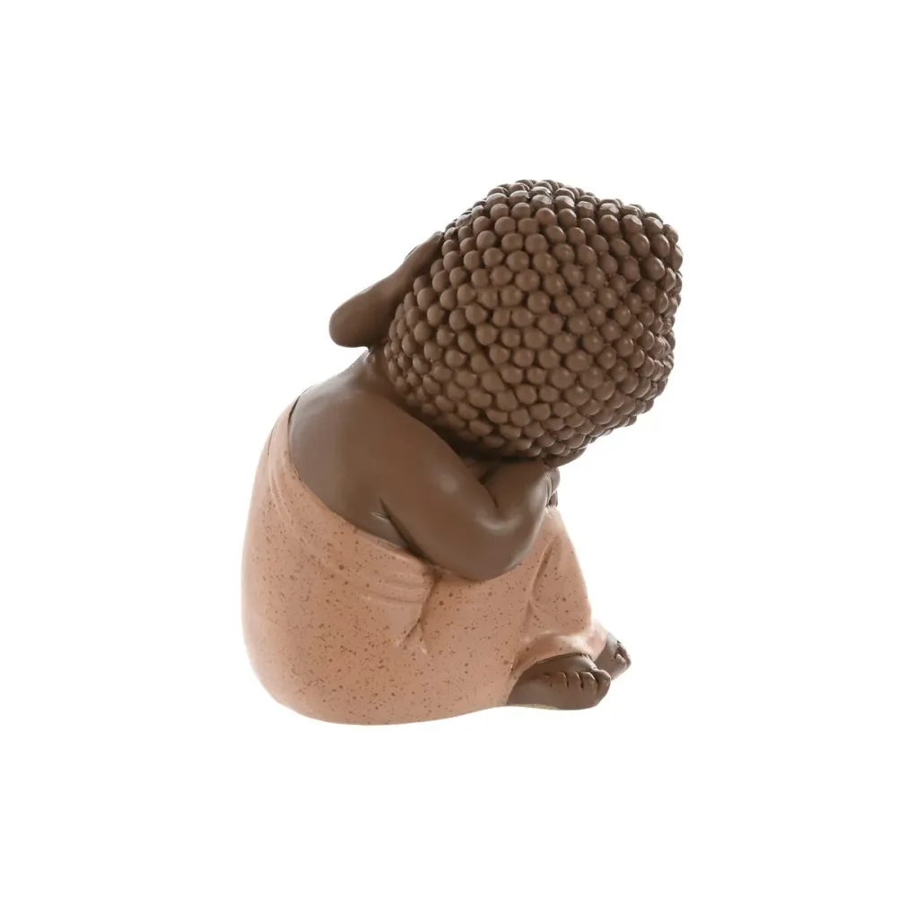 Koristehahmo Home ESPRIT Oranssi Koralli Lime väri Hartsi Buddha Itämainen 8 x 8 x 12,5 cm (3 osaa)