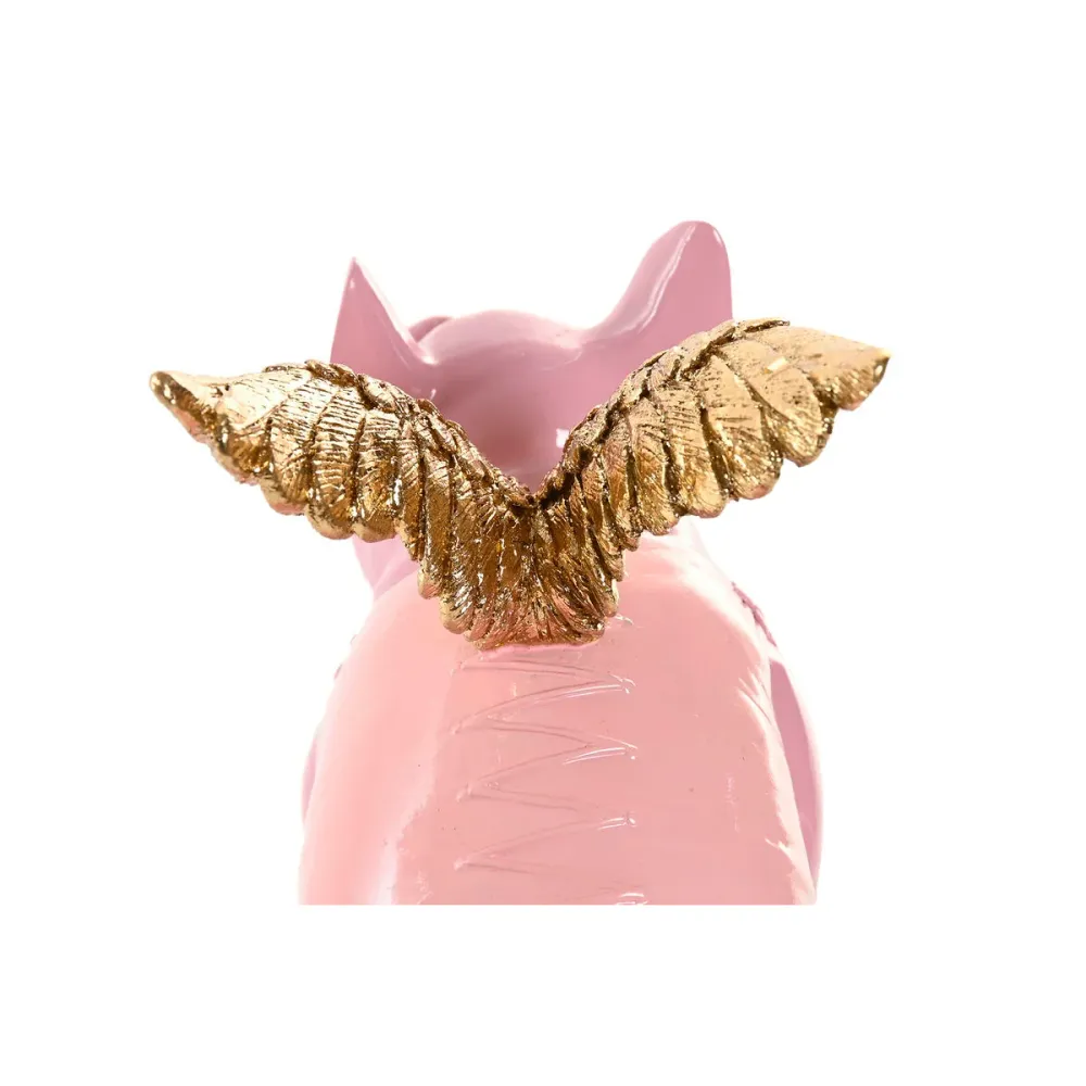 Koristehahmo Home ESPRIT Pinkki Possu 19 x 11 x 17 cm (2 osaa)