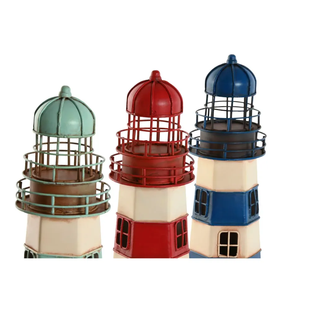 Koristehahmo Home ESPRIT Sininen Punainen Kerma Taivaansininen 13 x 13 x 32 cm (3 osaa)