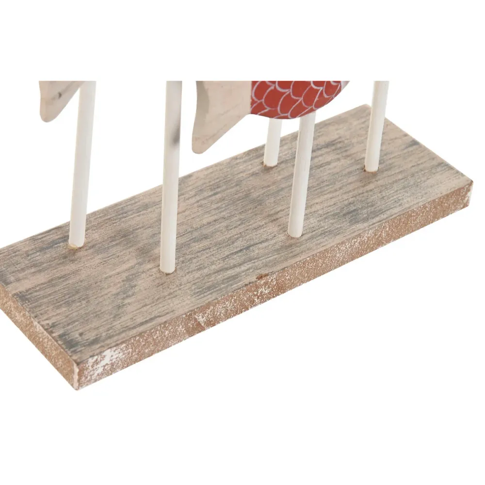 Koristehahmo Home ESPRIT Sininen Valkoinen Punainen Kalat 17 x 6 x 25 cm (2 osaa)