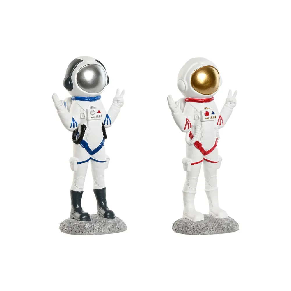 Koristehahmo Home ESPRIT Sininen Valkoinen Punainen Nainen Astronautti 9 x 7 x 20 cm (2 osaa)