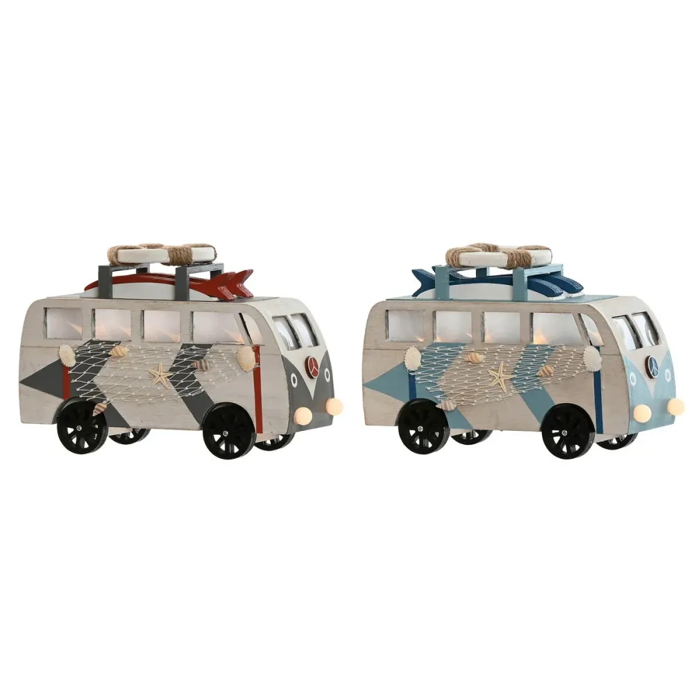 Koristehahmo Home ESPRIT Sininen Valkoinen Terrakotta 22 x 7 x 14 cm (2 osaa)