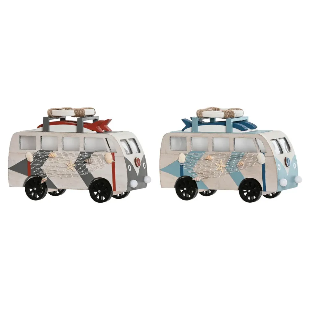 Koristehahmo Home ESPRIT Sininen Valkoinen Terrakotta 22 x 7 x 14 cm (2 osaa)