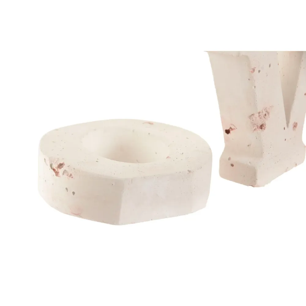 Koristehahmo Home ESPRIT Vaaleanpunainen 42.5 X 3.5 X 12 CM 42,5 X 3,5 X 11 CM (2 osaa)