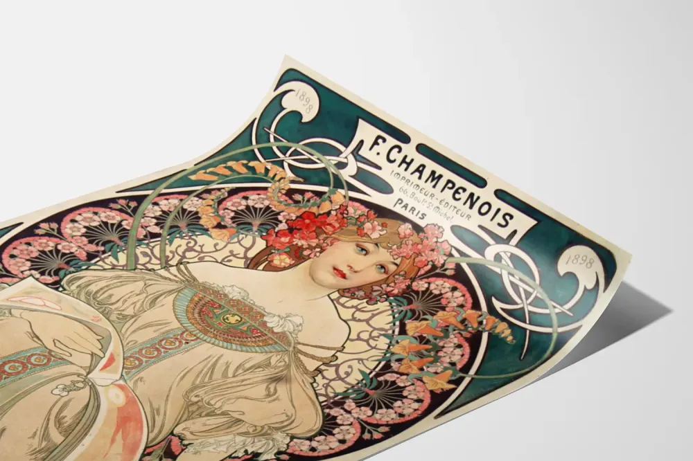 Koristejuliste Art Nouveau F. Champenois 1898 Mucha