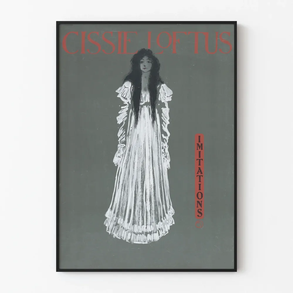 Koristejuliste Cissie Loftus jäljitelmät vintage