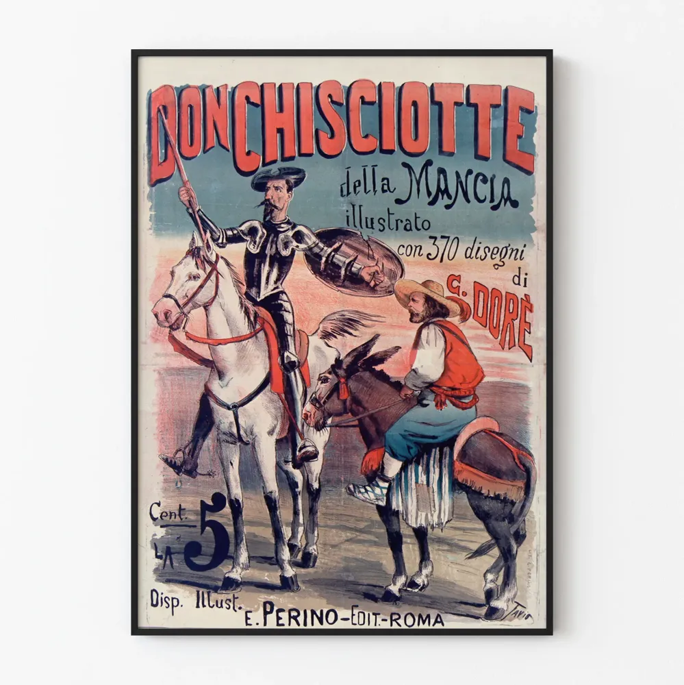 Koristejuliste Don Quijote de la Mancha, kuvitettu G. Doré'n toimesta