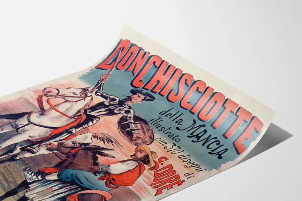 Koristejuliste Don Quijote de la Mancha, kuvitettu G. Doré'n toimesta
