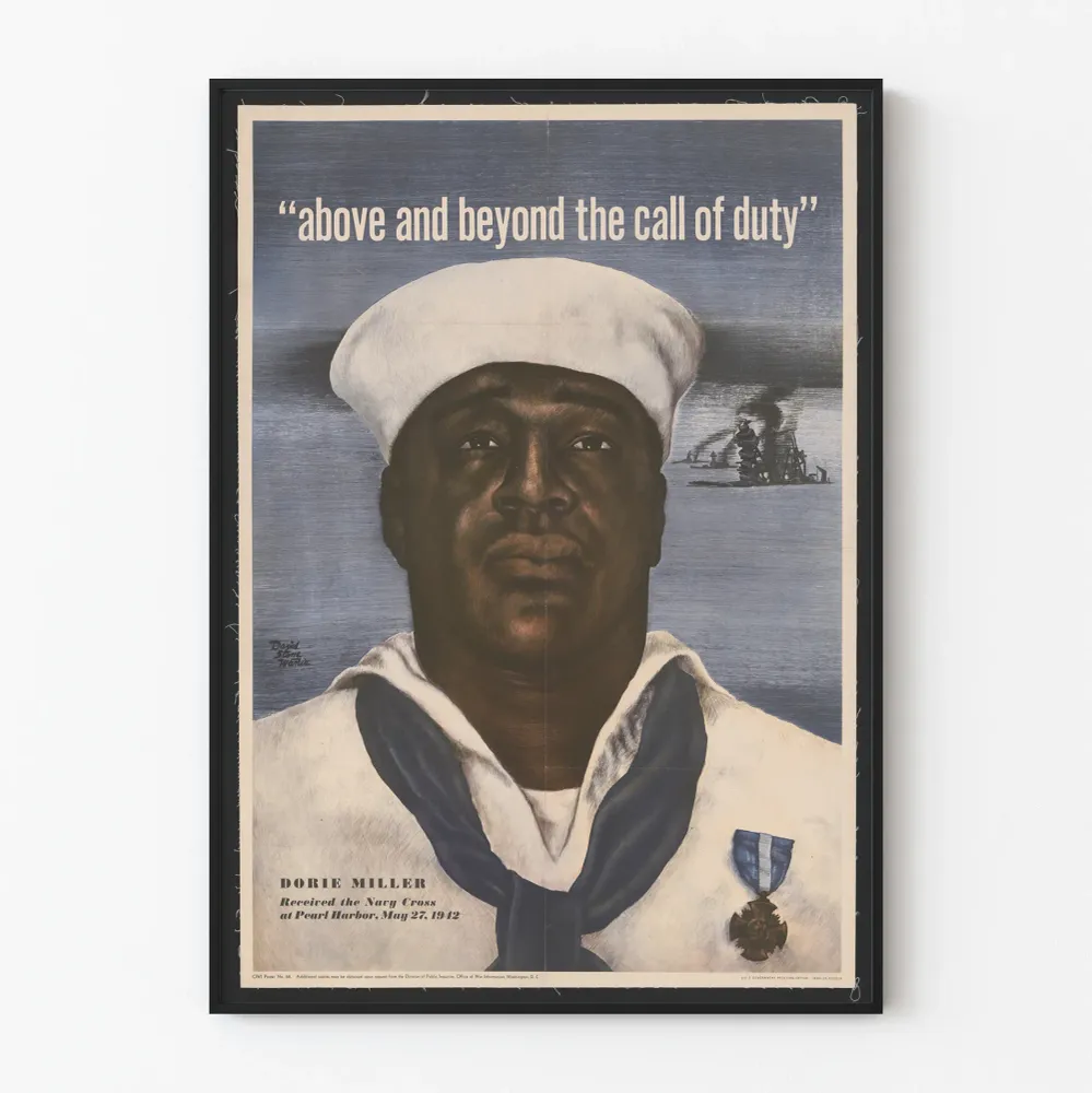 Koristejuliste Dorie Miller Laivastonsininen Risti Pearl Harbor