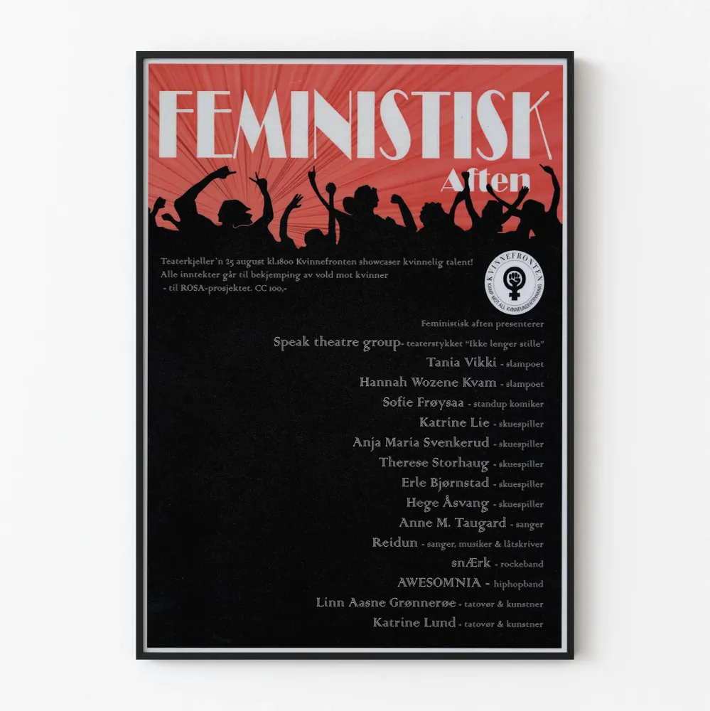 Koristejuliste Feministinen ilta - Teemallinen feministinen juliste