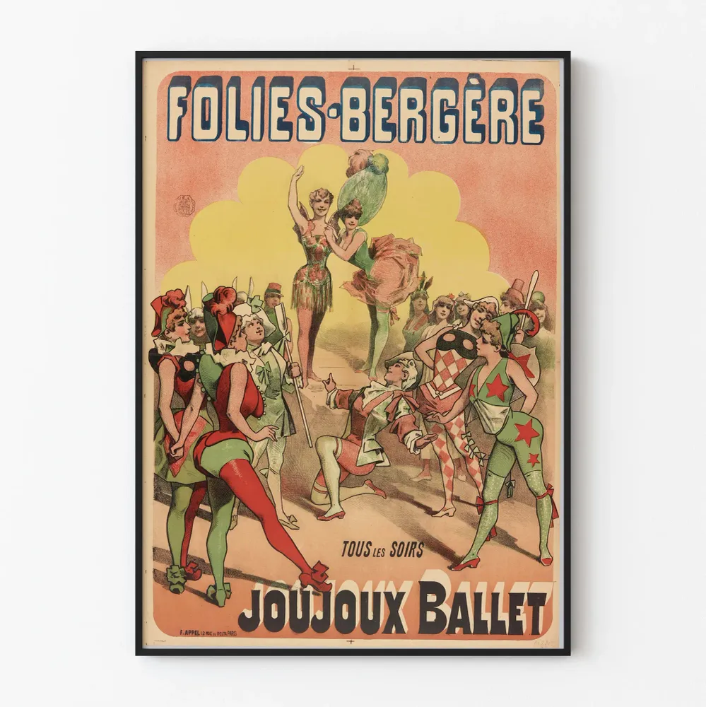 koristejuliste Folies Bergère Joujoux Ballet vintage