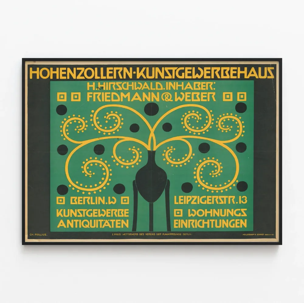 Koristejuliste Hohenzollern Kunstgewerbehaus vintage