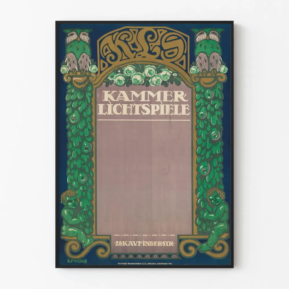 Koristejuliste Kammer Lichtspiele - Art Nouveau -tyyli